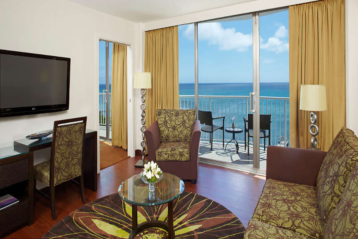 Park Shore Waikiki Bedroom and Living Room